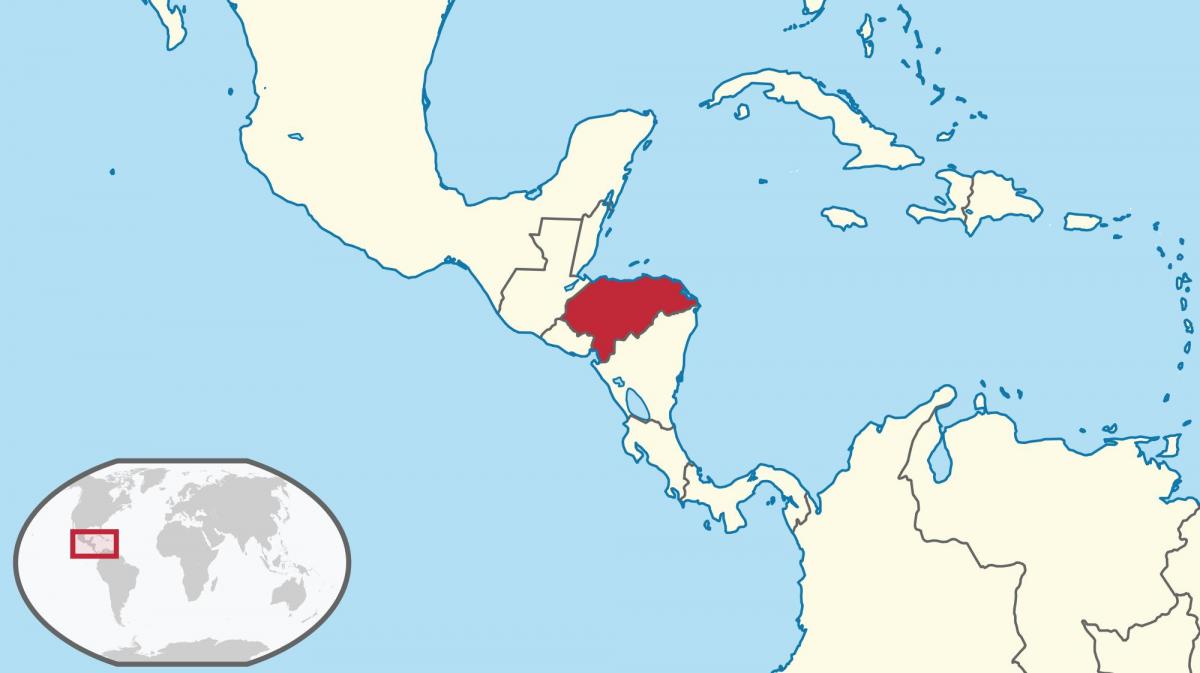 هندوراس محل بر روی نقشه جهان