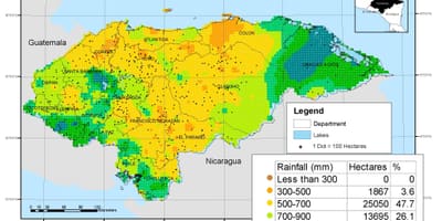 نقشه آب و هوا در هندوراس