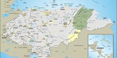 یک نقشه از هندوراس 