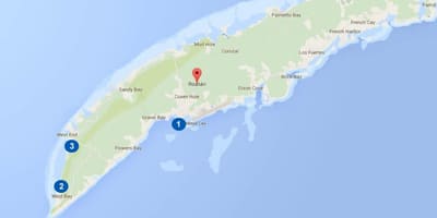 نقشه از هندوراس و roatan