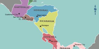 نقشه از هندوراس نقشه آمریکای مرکزی